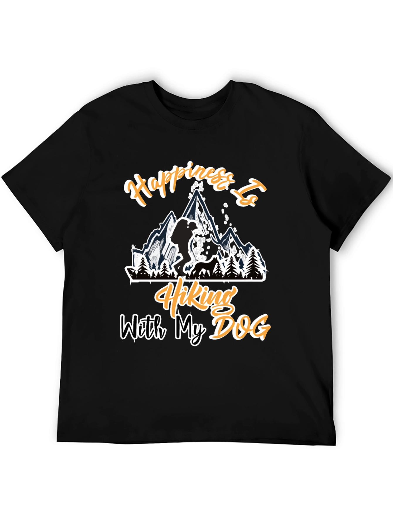 Hiking with My Dog Black T-Shirt