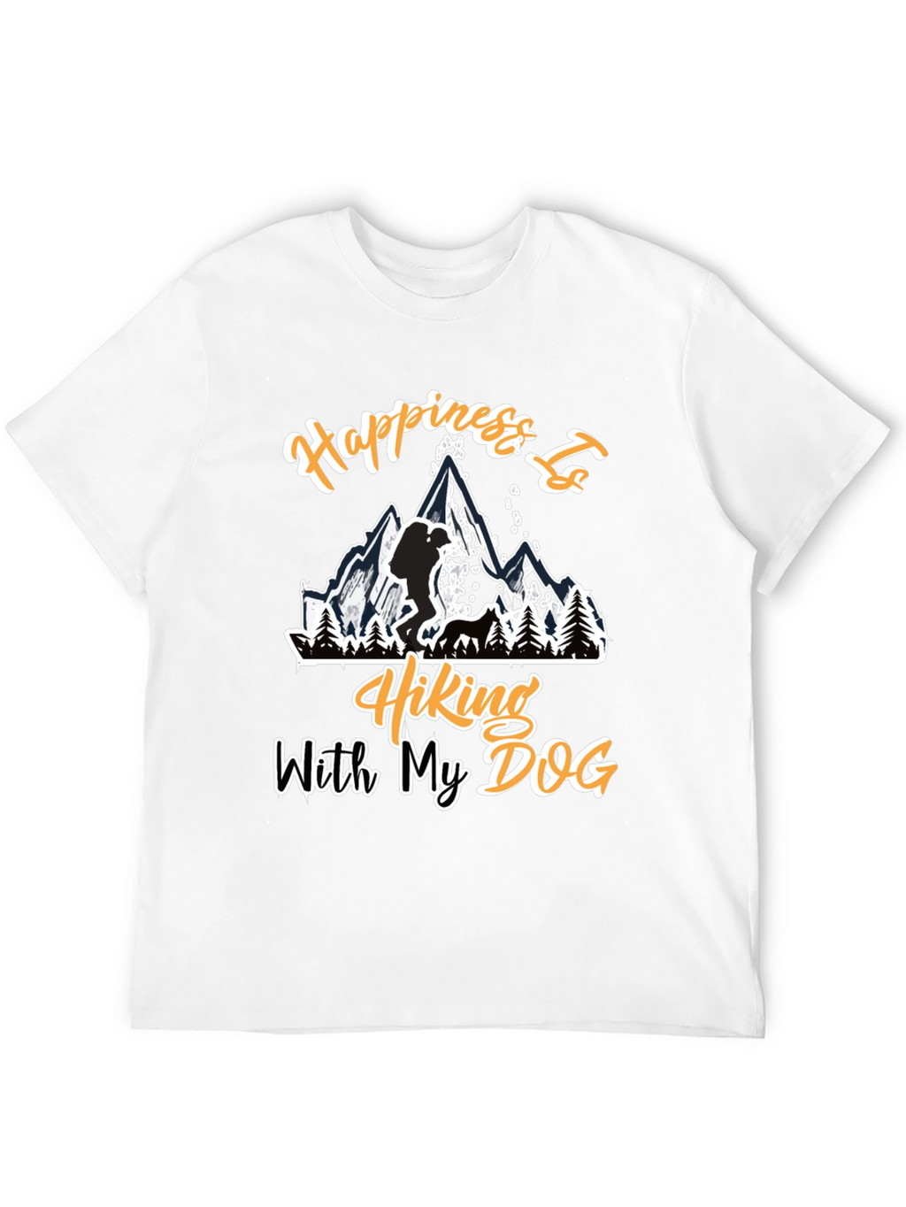 Hiking with My Dog Black T-Shirt