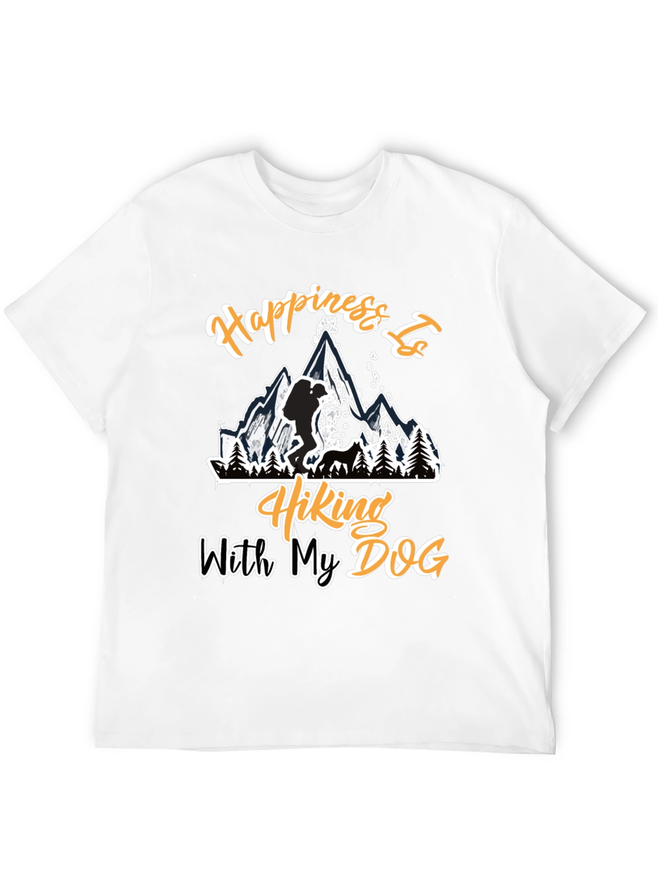 Hiking with My Dog Black T-Shirt