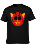 Funny Cat Graphic Tee - Black T-Shirt