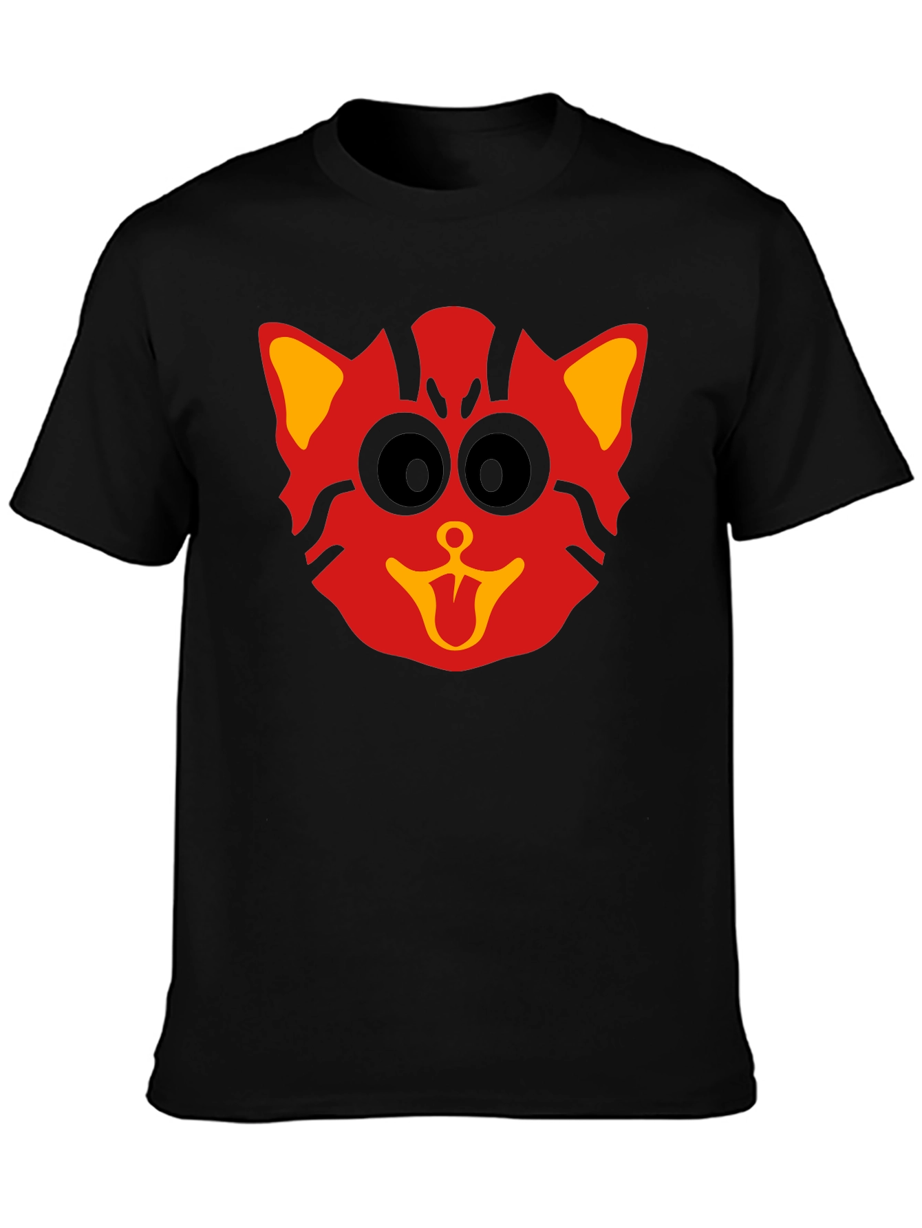 Funny Cat Graphic Tee - Black T-Shirt