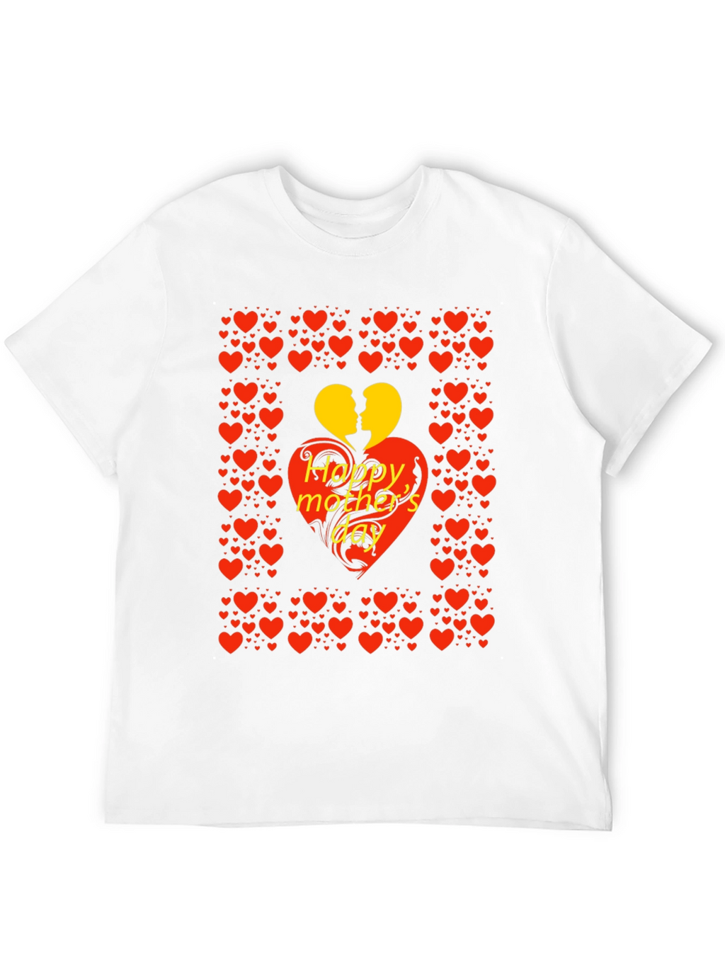 Happy Mothers Day Heart Graphic Tee - Black