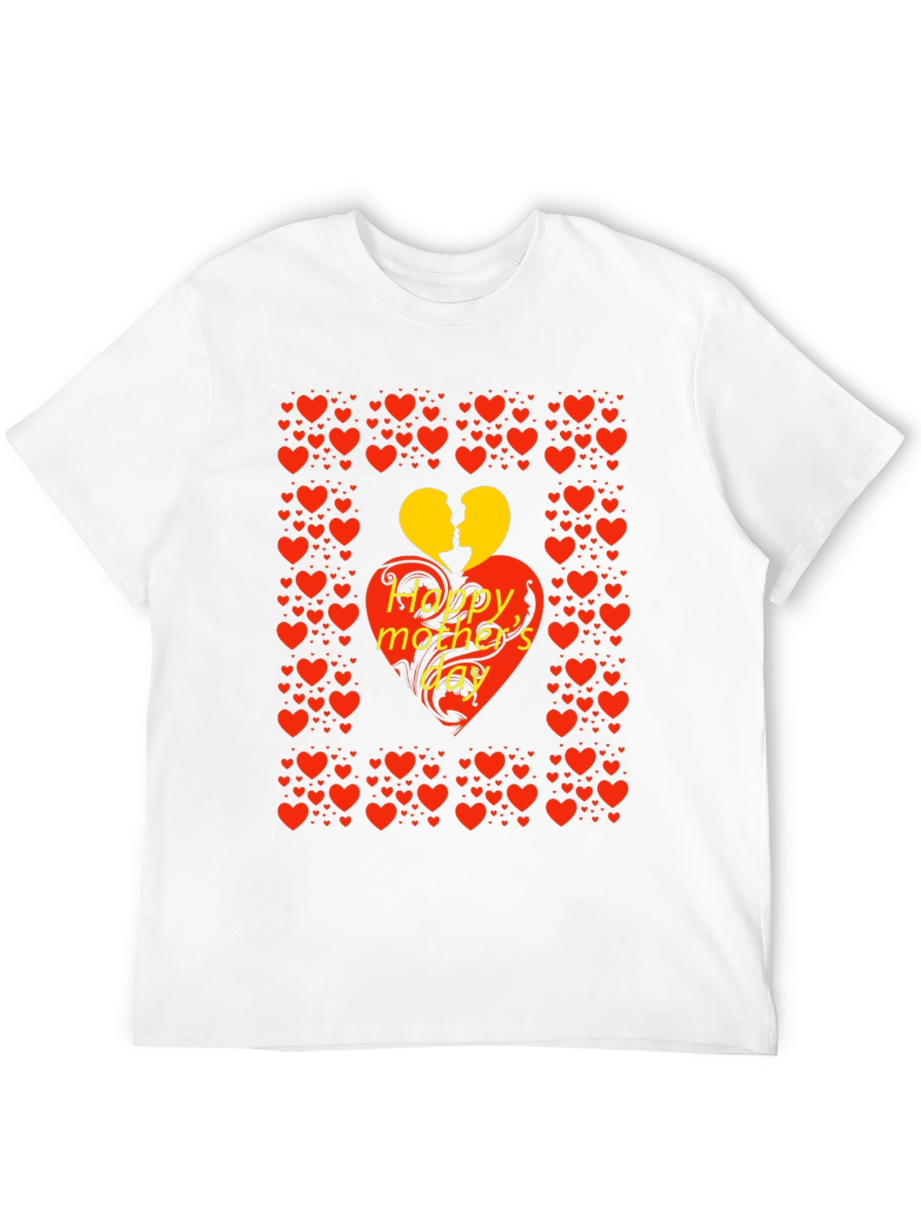 Happy Mothers Day Heart Graphic Tee - Black