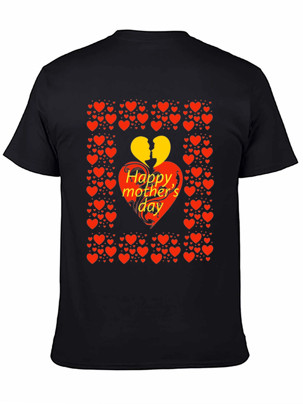 Happy Mothers Day Heart Graphic Tee - Black
