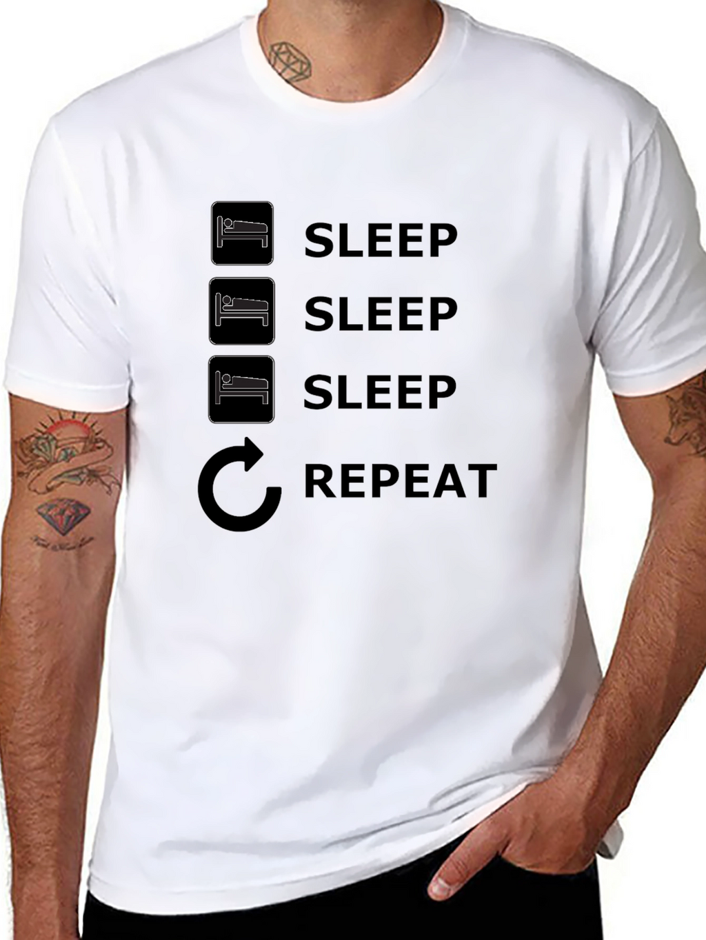 Sleep Repeat T-Shirt - Comfy Graphic Tee