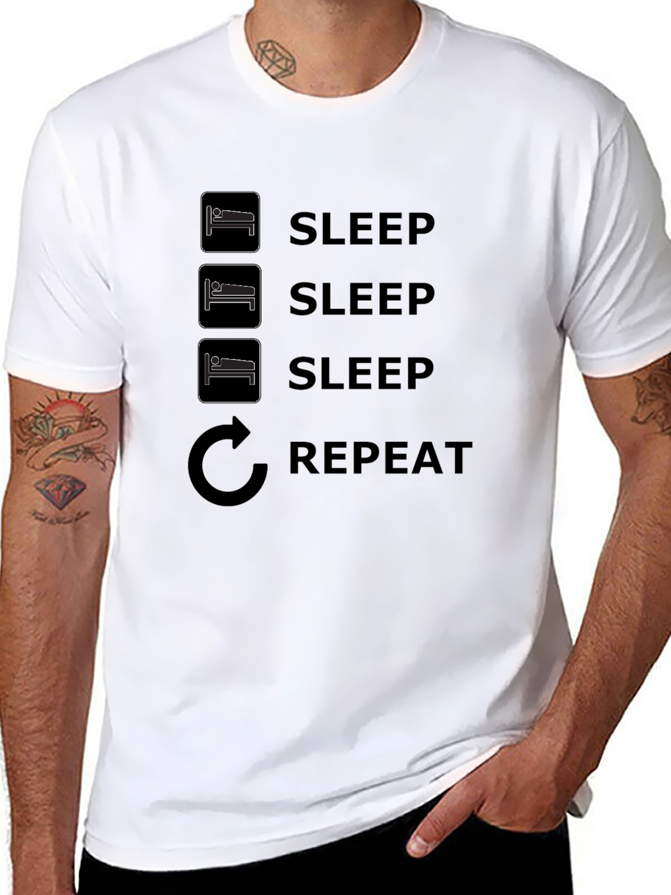 Sleep Repeat T-Shirt - Comfy Graphic Tee
