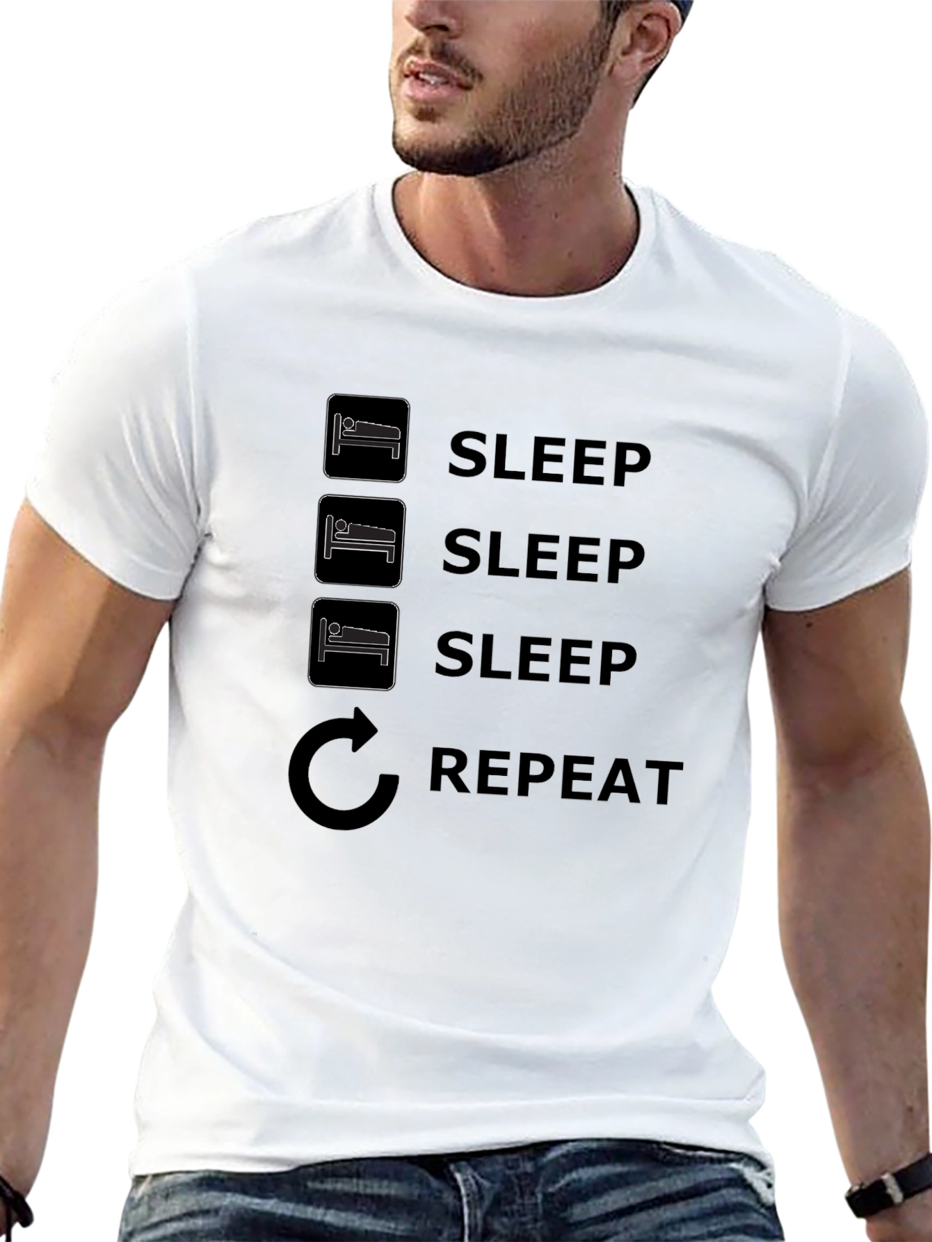 Sleep Repeat T-Shirt - Comfy Graphic Tee