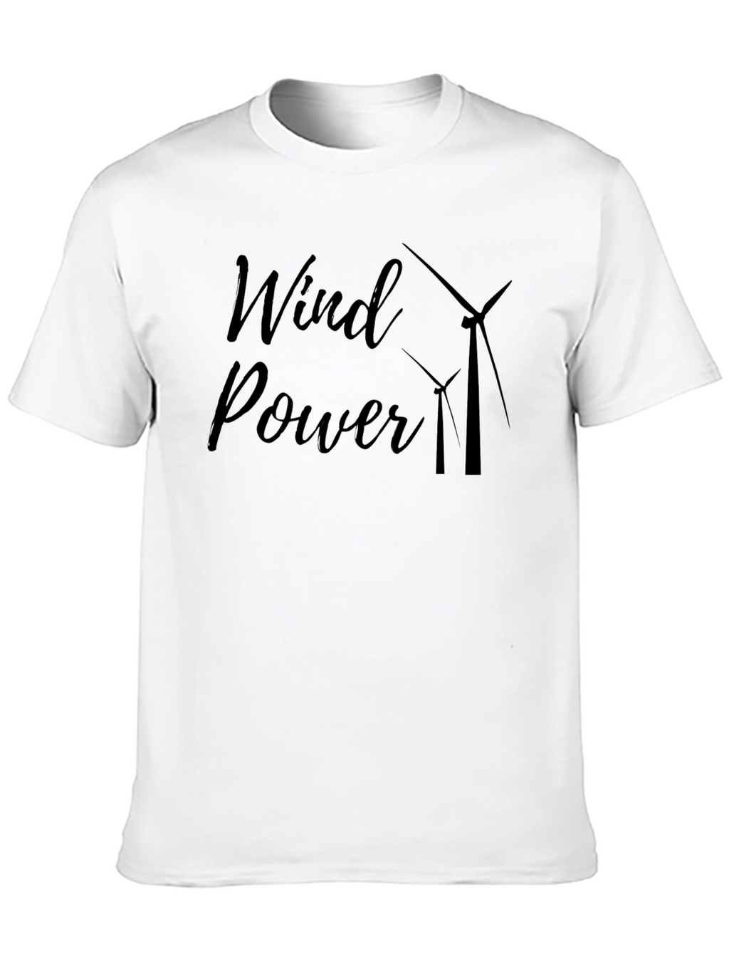 Wind Power Graphic Tee - Black Cotton Blend