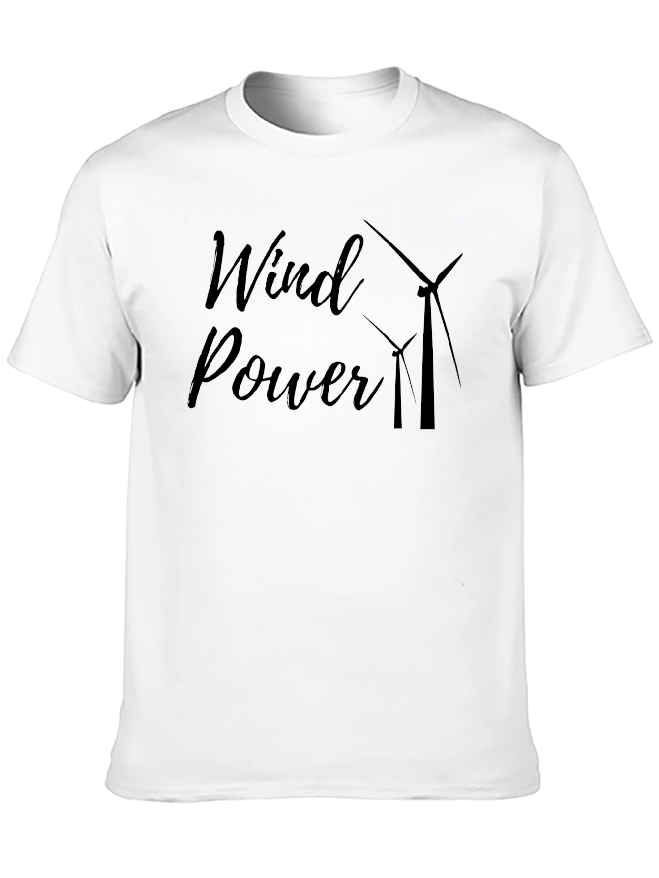 Wind Power Graphic Tee - Black Cotton Blend