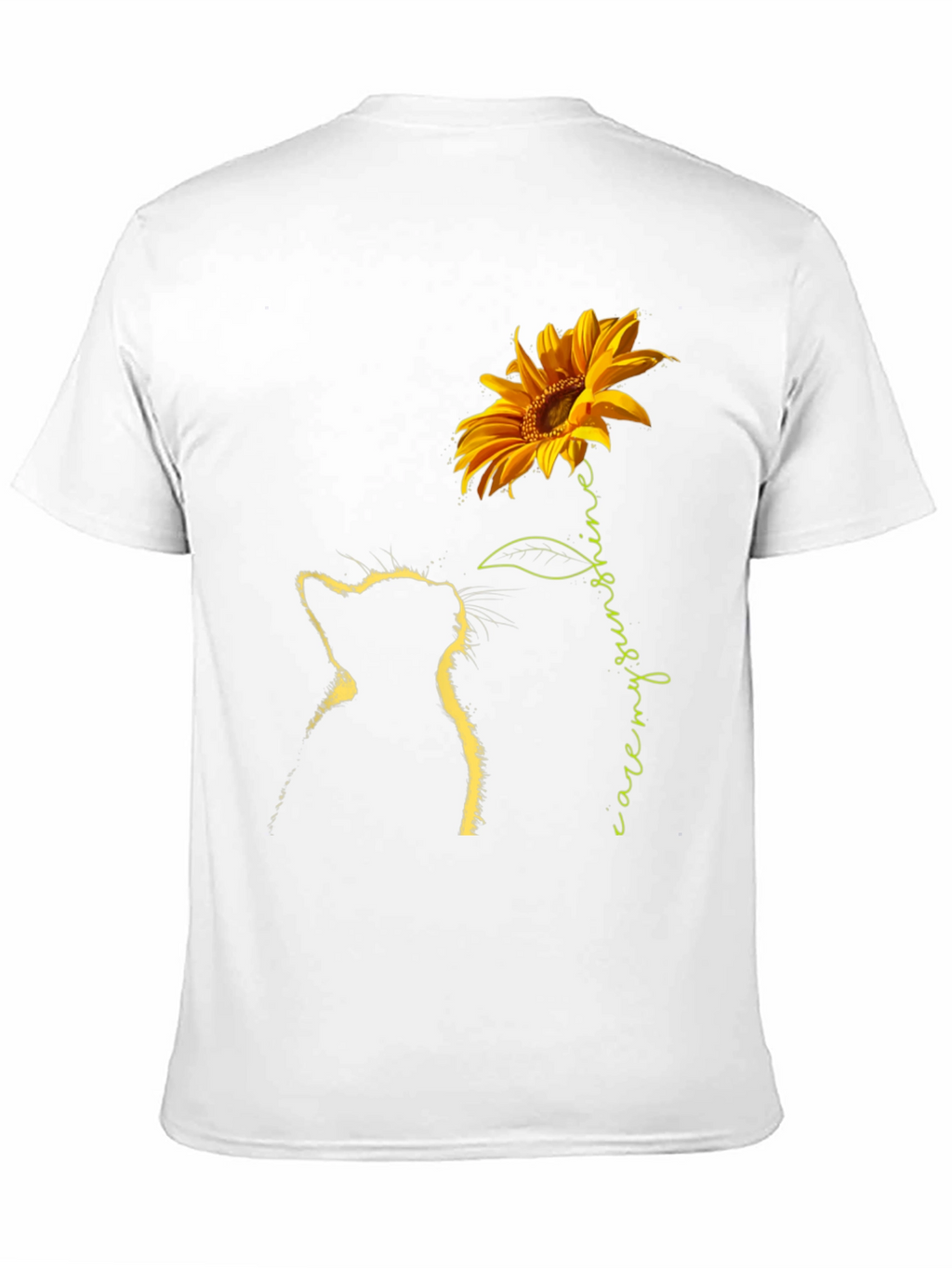 Sunflower Cat Graphic Tee - Black T-Shirt