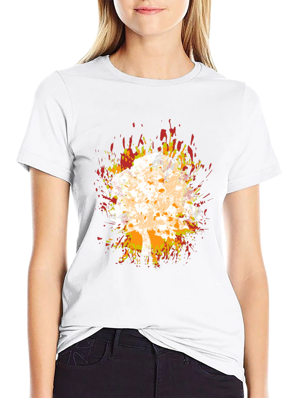 Fiery Tree Graphic Tee - Abstract Design