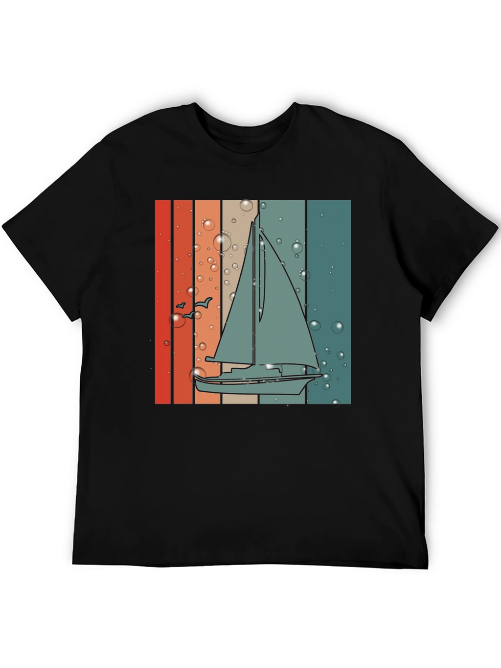 Retro Sailboat Graphic Tee - Coastal Vibes