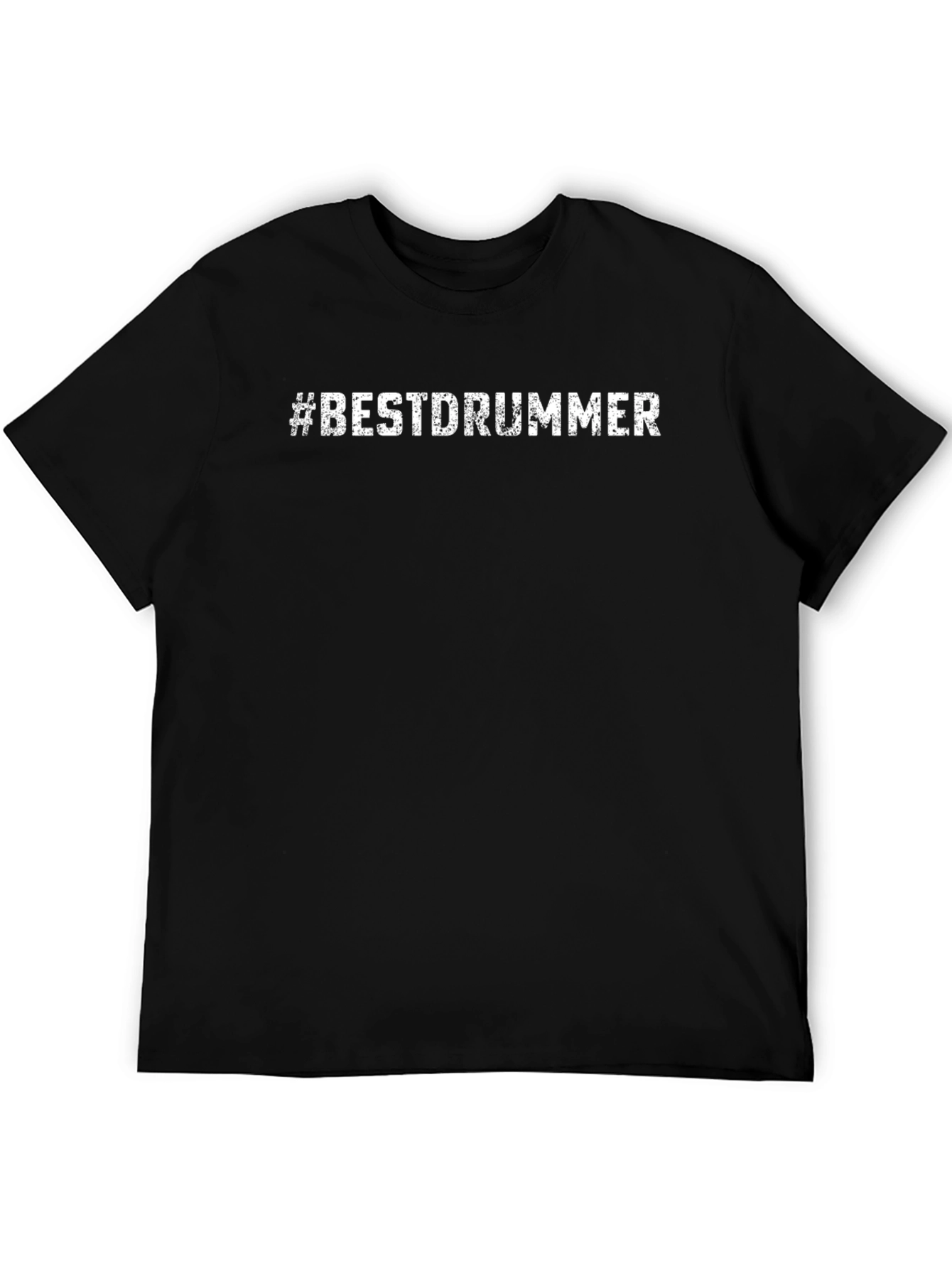 #BESTDRUMMER Black Crew Neck Cotton T-Shirt