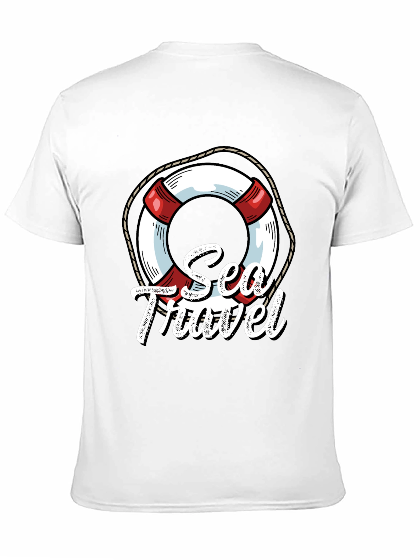 Sea Travel T-Shirt with Lifebuoy Graphic