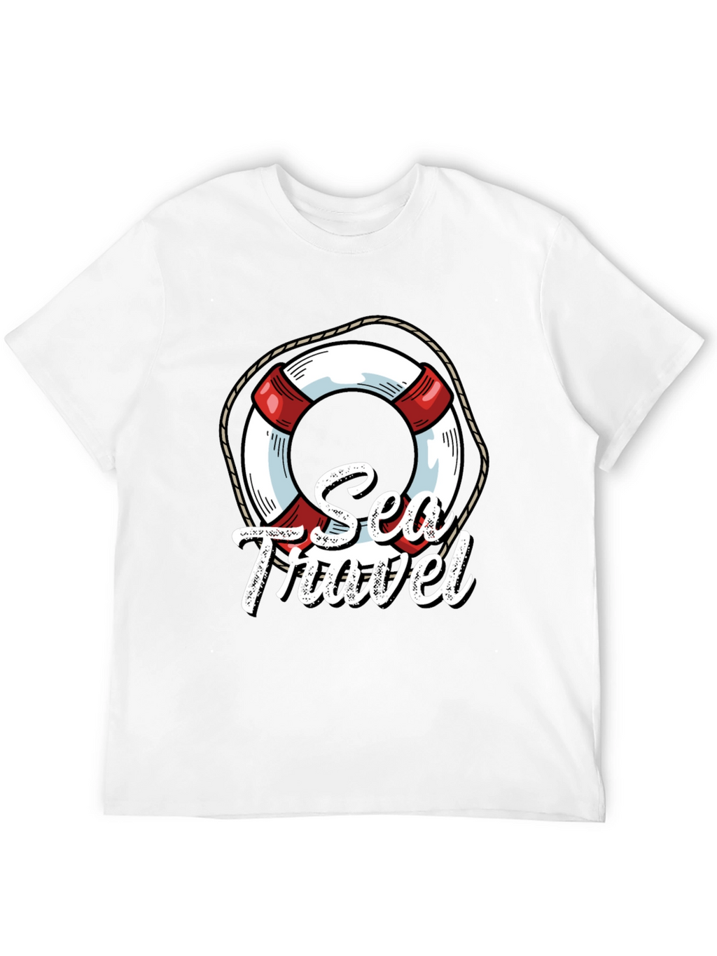 Sea Travel T-Shirt with Lifebuoy Graphic