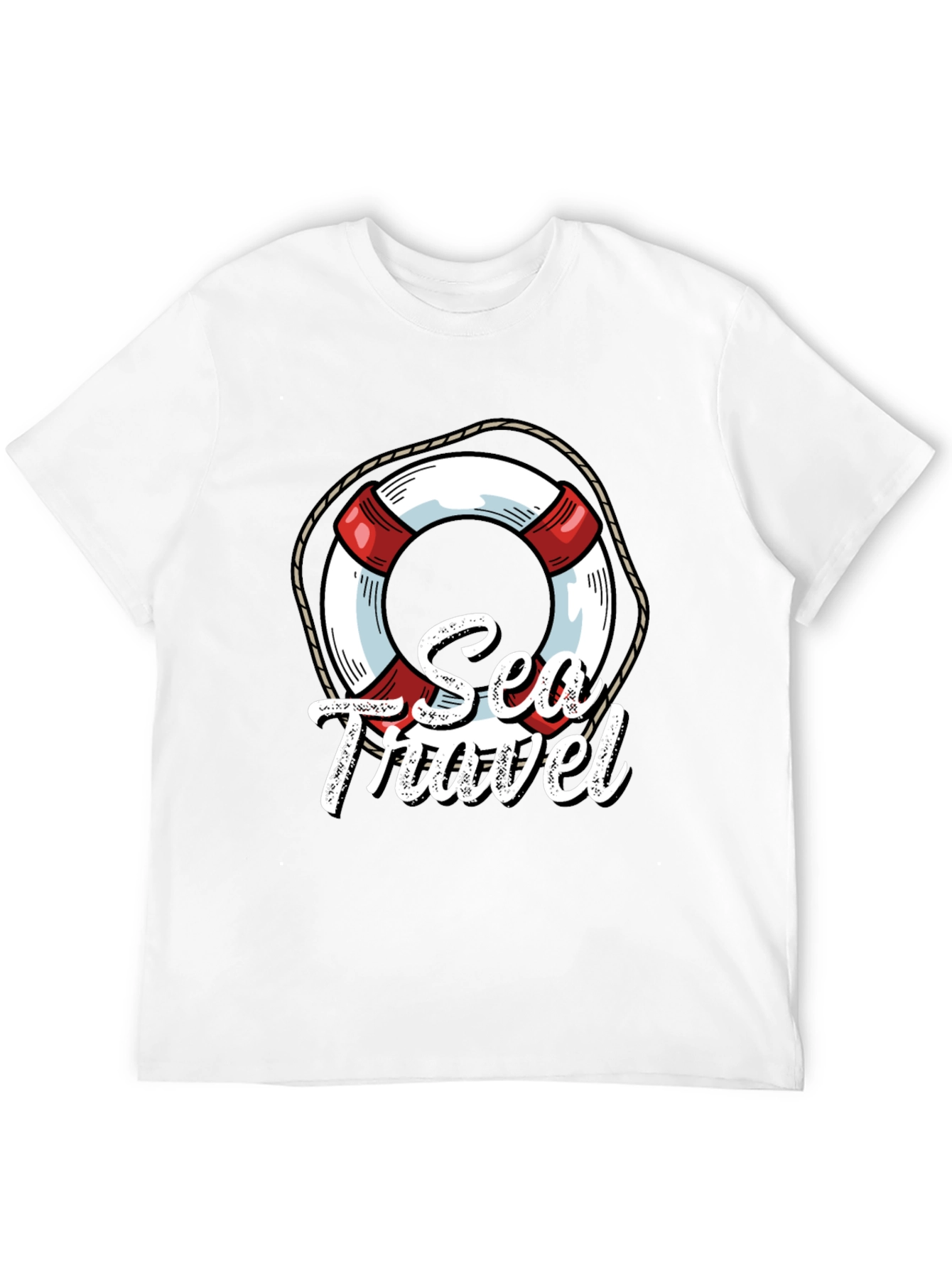 Sea Travel T-Shirt with Lifebuoy Graphic