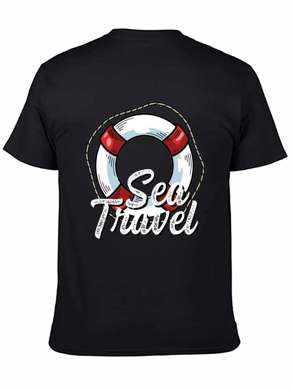 Sea Travel T-Shirt with Lifebuoy Graphic