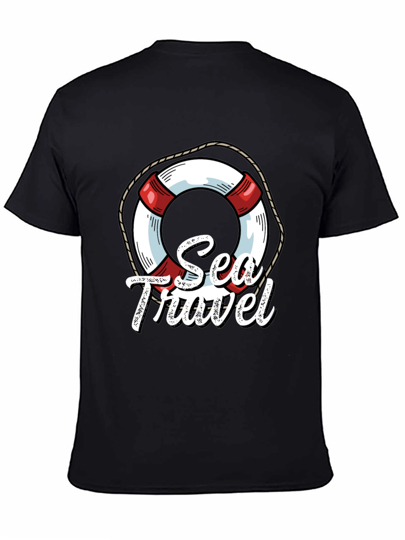 Sea Travel T-Shirt with Lifebuoy Graphic