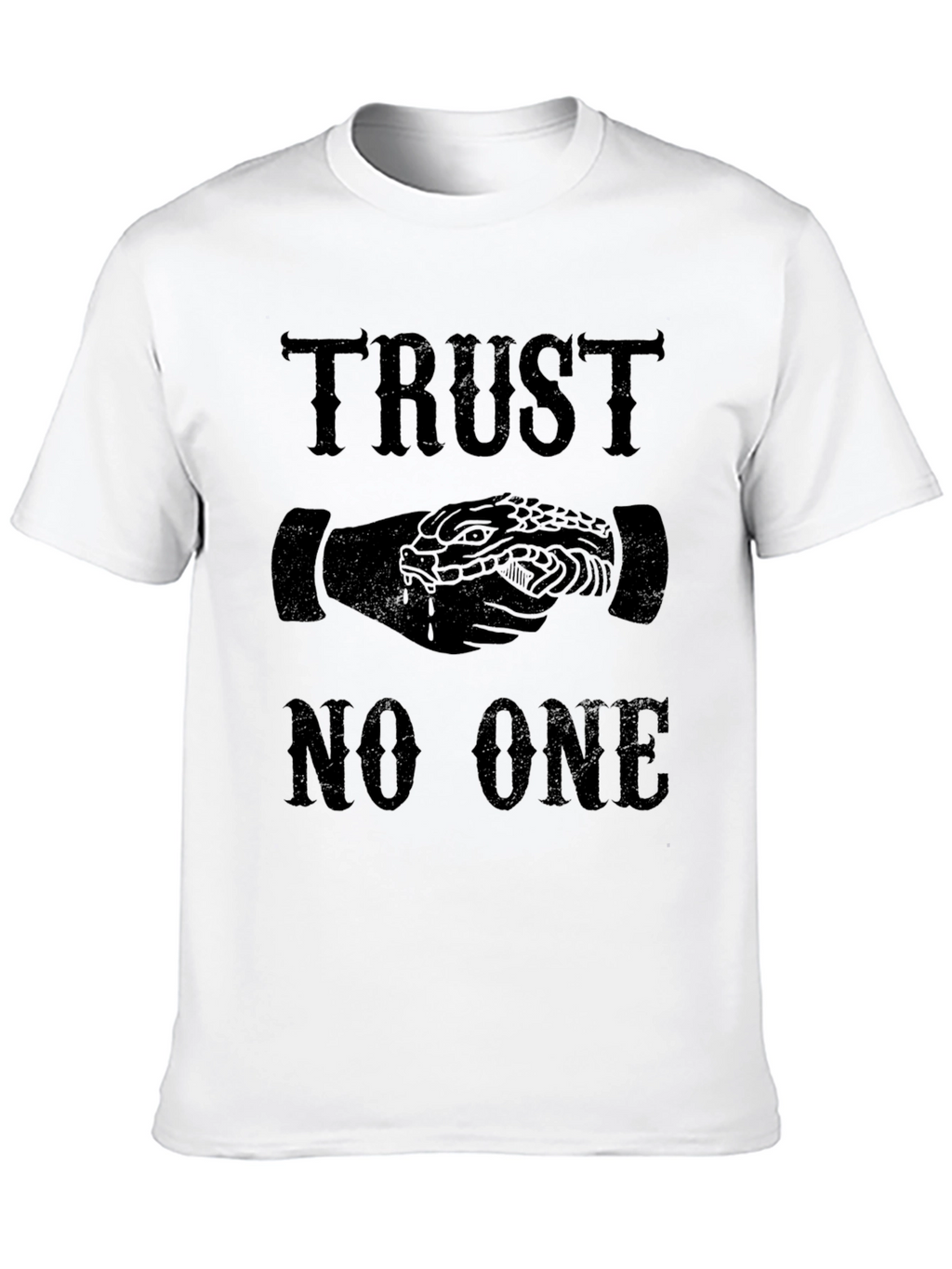 Trust No One Snake Handshake Graphic T-Shirt