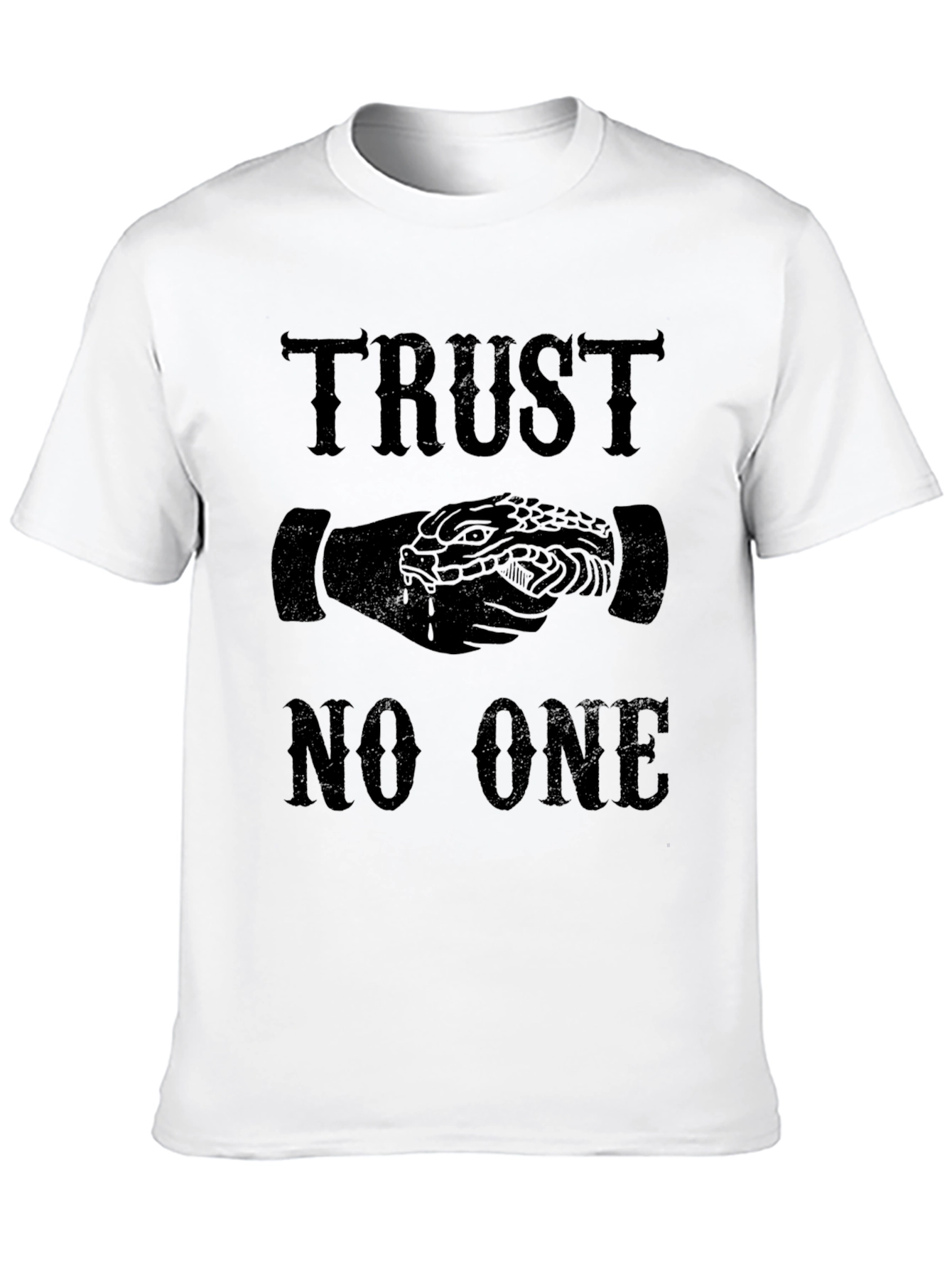 Trust No One Snake Handshake Graphic T-Shirt