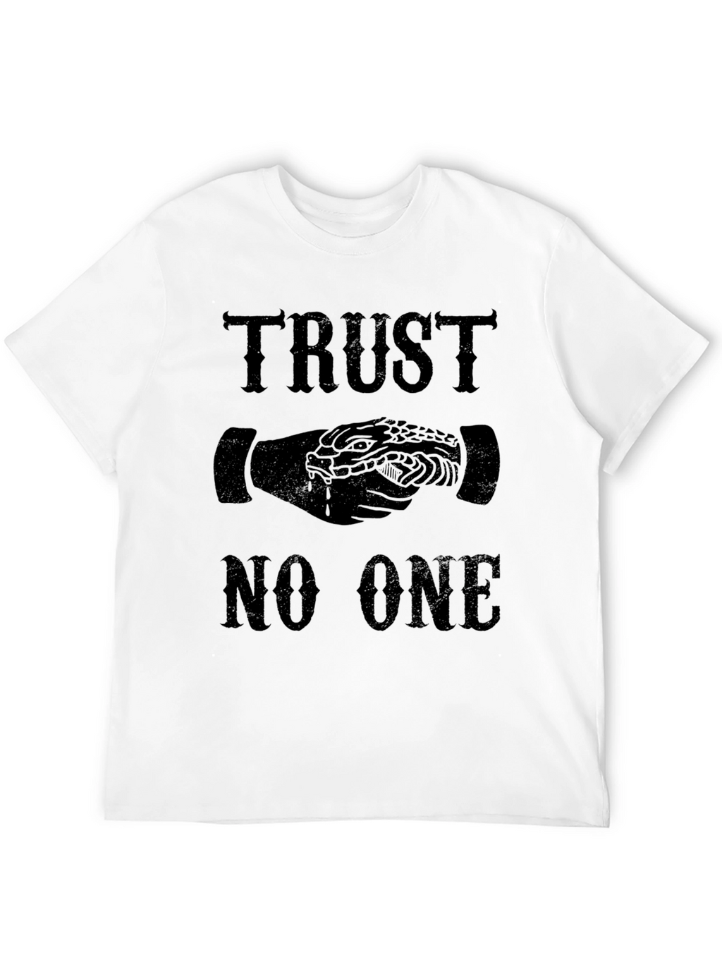 Trust No One Snake Handshake Graphic T-Shirt