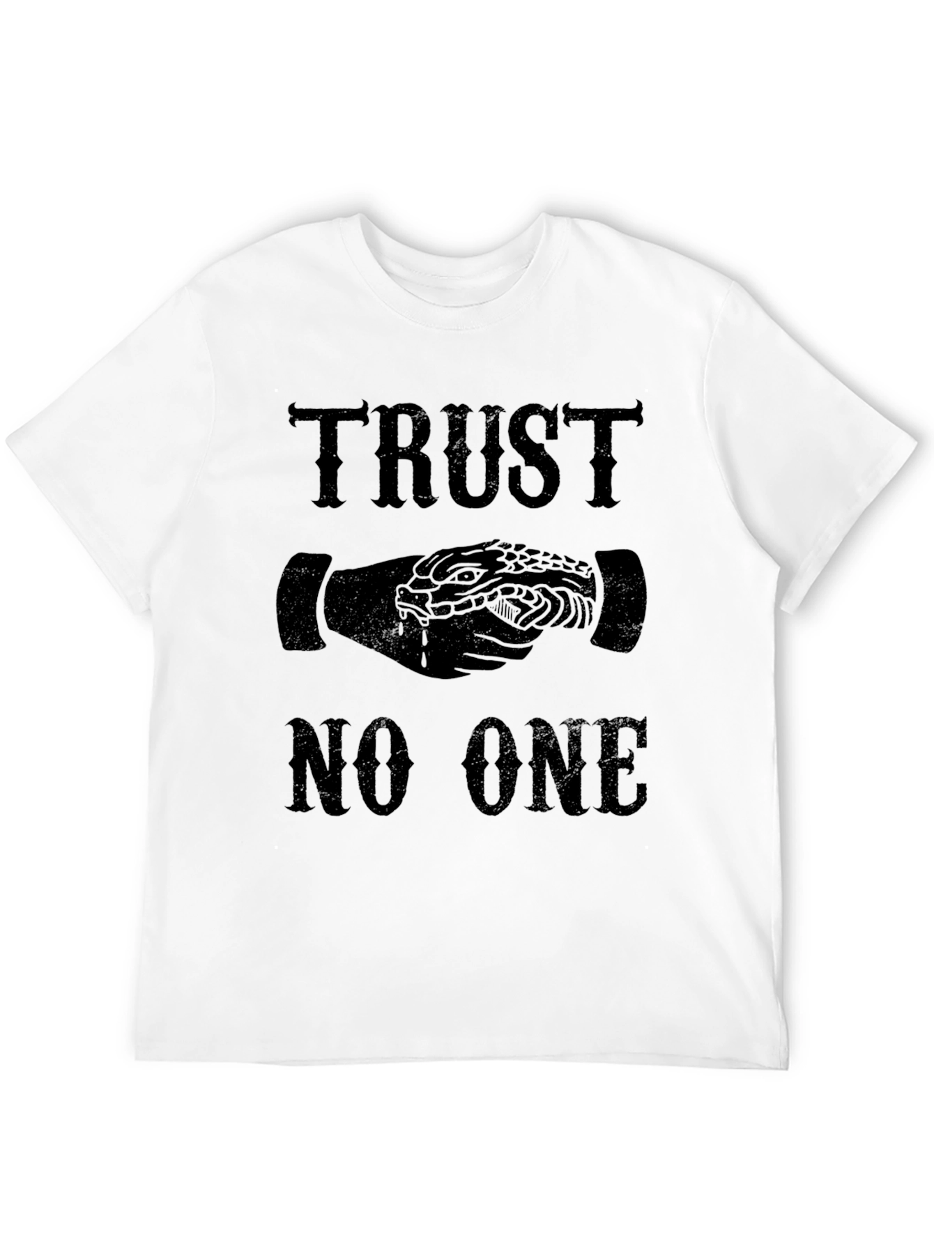 Trust No One Snake Handshake Graphic T-Shirt
