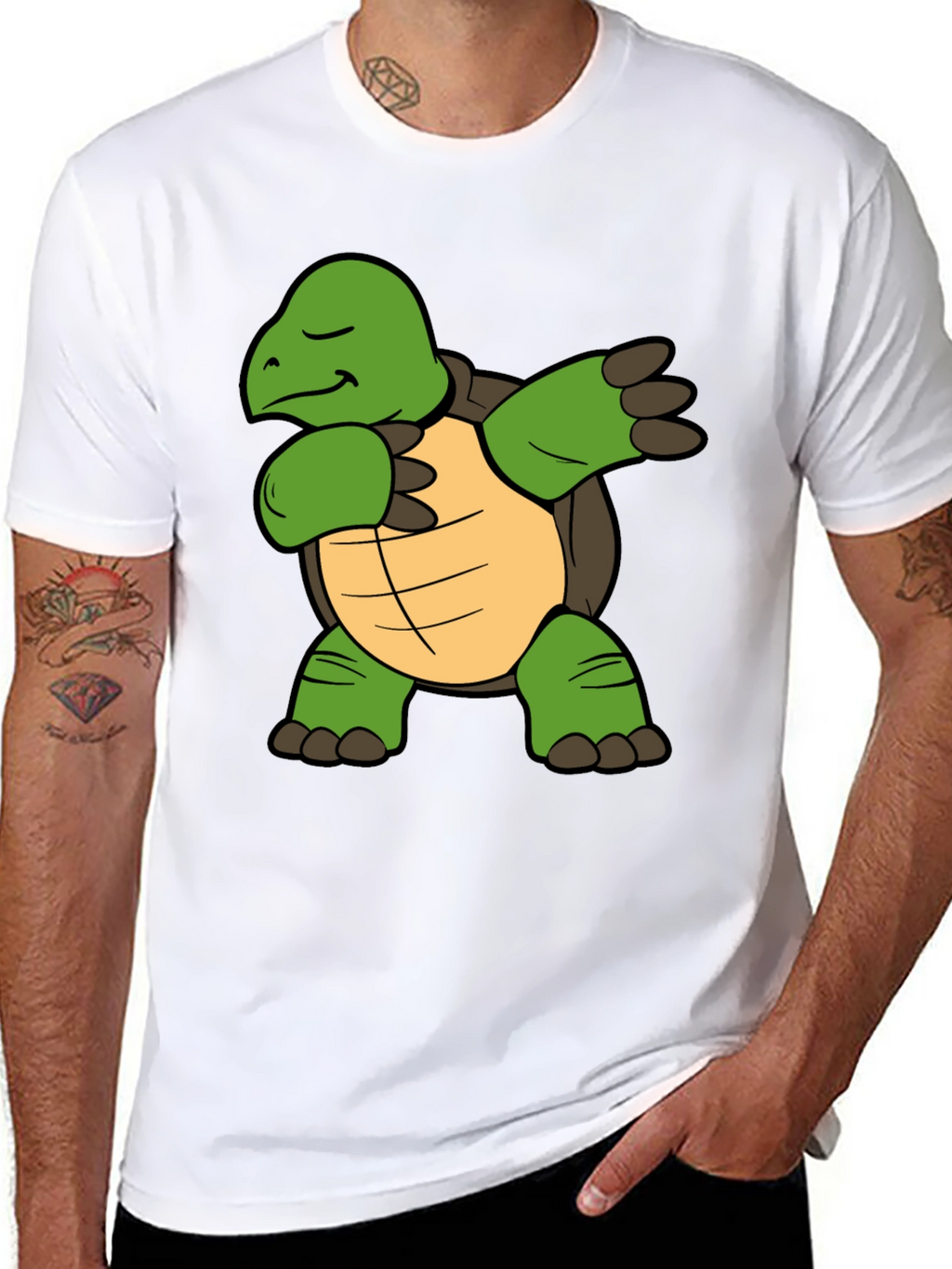 Dabbing Turtle Graphic T-Shirt - Black