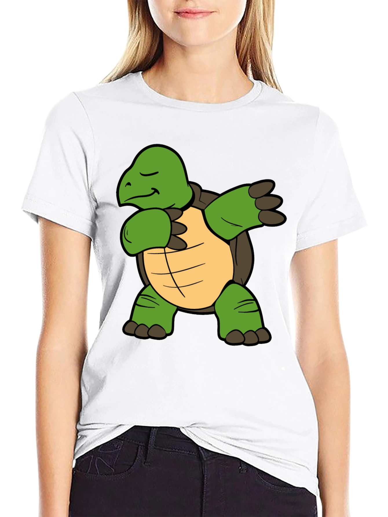 Dabbing Turtle Graphic T-Shirt - Black