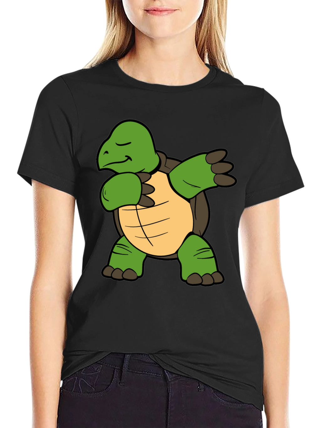 Dabbing Turtle Graphic T-Shirt - Black