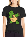 Dabbing Turtle Graphic T-Shirt - Black