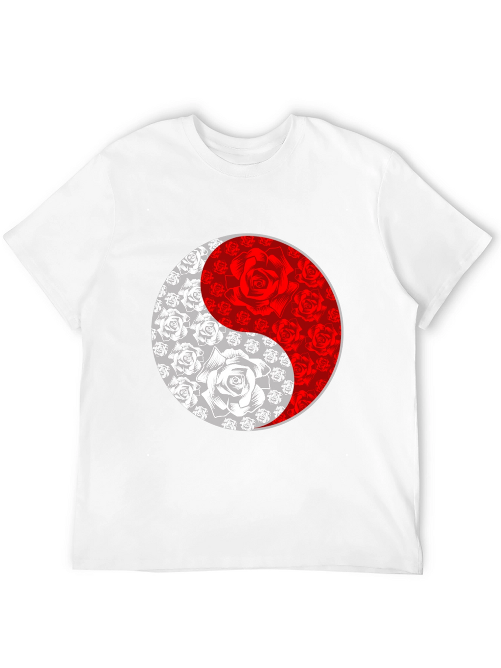 Yin Yang Rose Graphic Tee - Black T-Shirt
