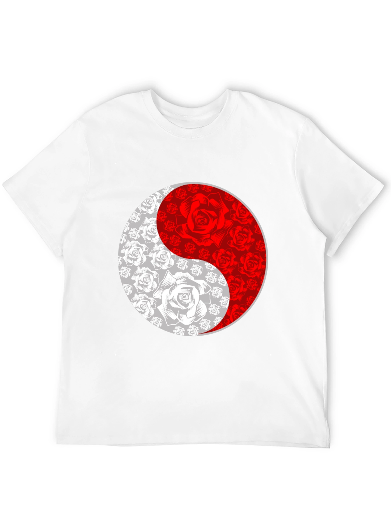 Yin Yang Rose Graphic Tee - Black T-Shirt