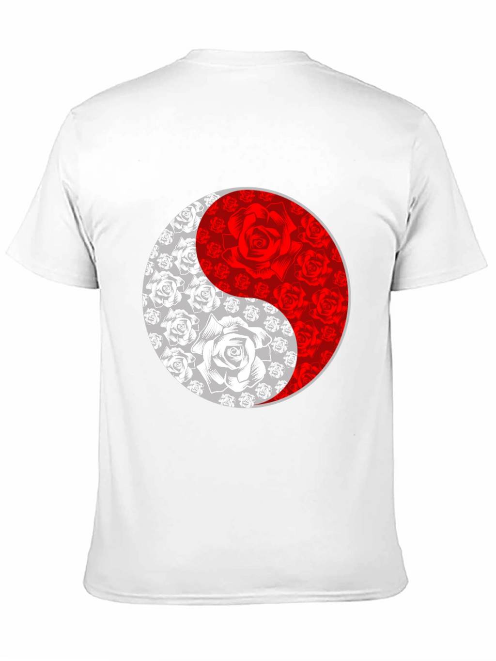 Yin Yang Rose Graphic Tee - Black T-Shirt