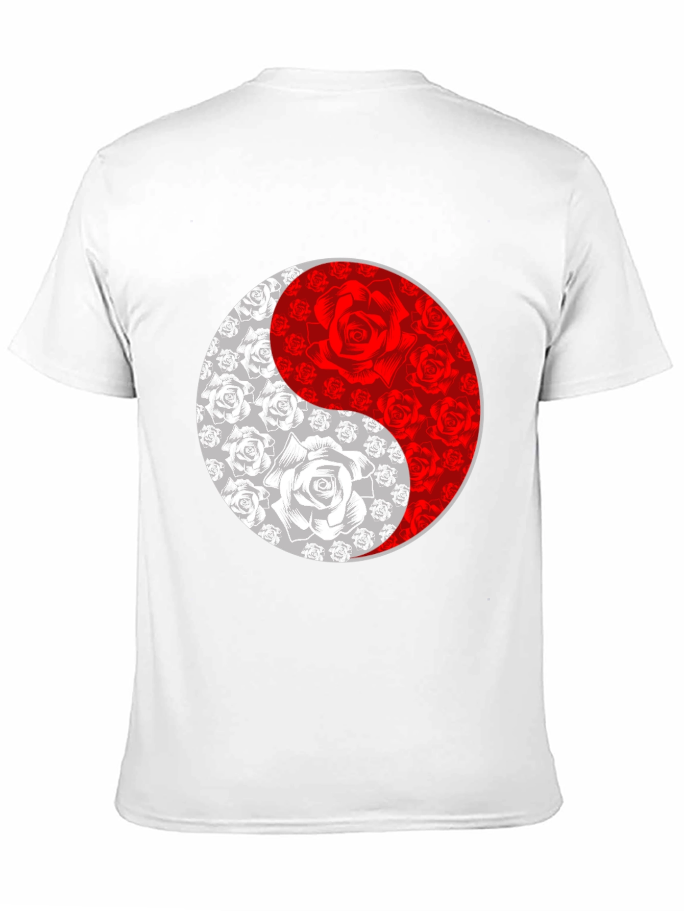Yin Yang Rose Graphic Tee - Black T-Shirt