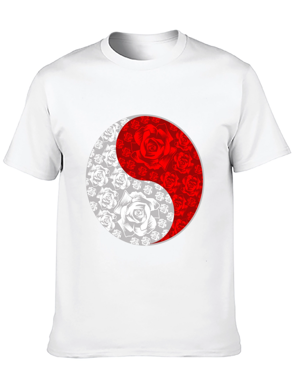 Yin Yang Rose Graphic Tee - Black T-Shirt