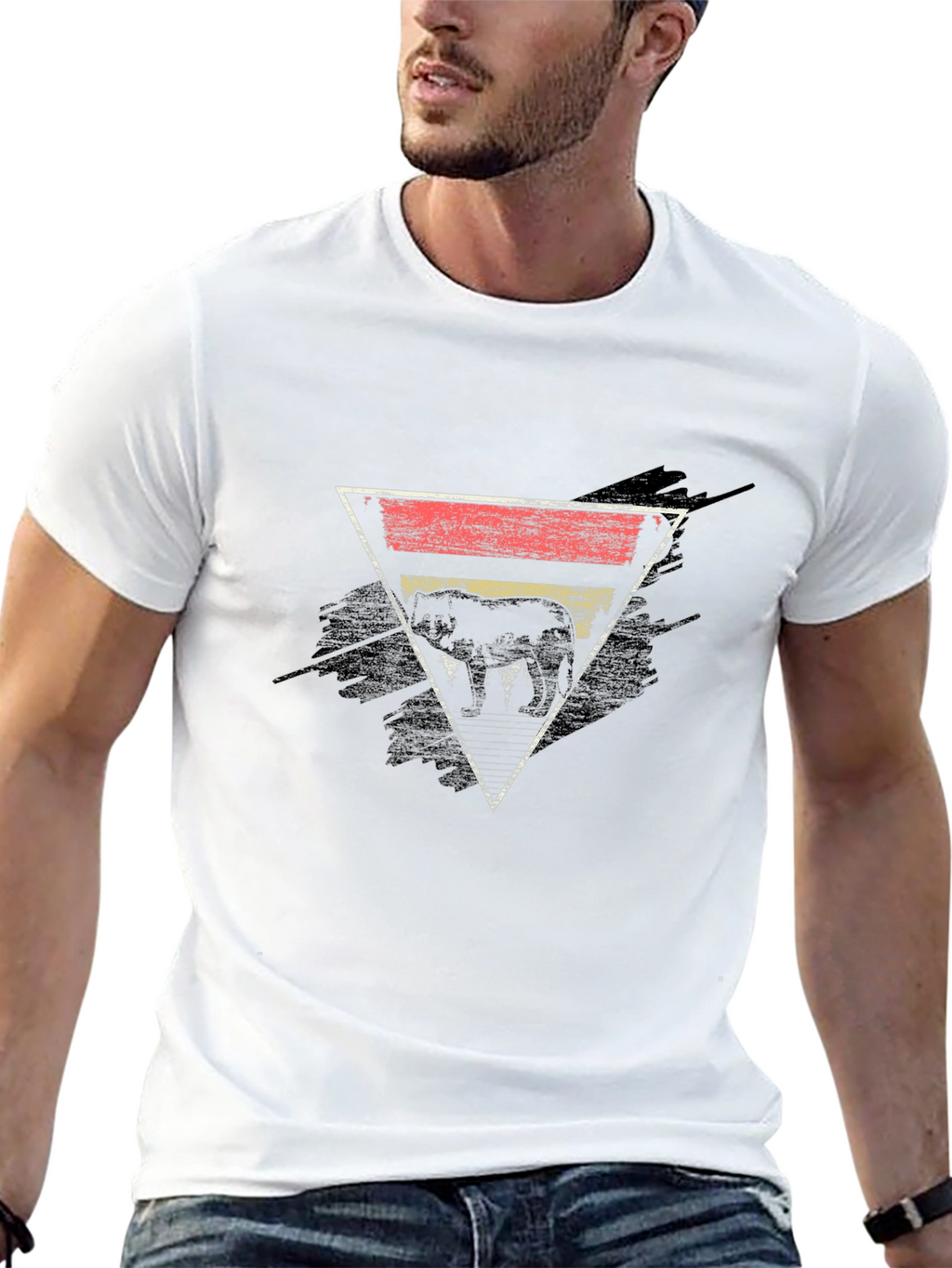 Retro Elephant Triangle Graphic Tee
