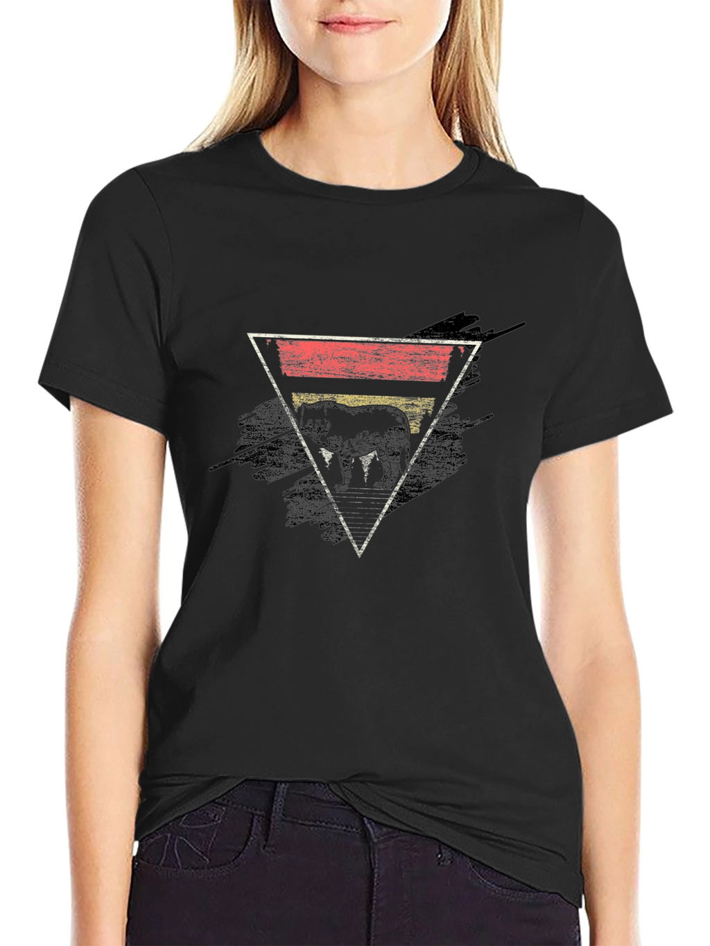 Retro Elephant Triangle Graphic Tee