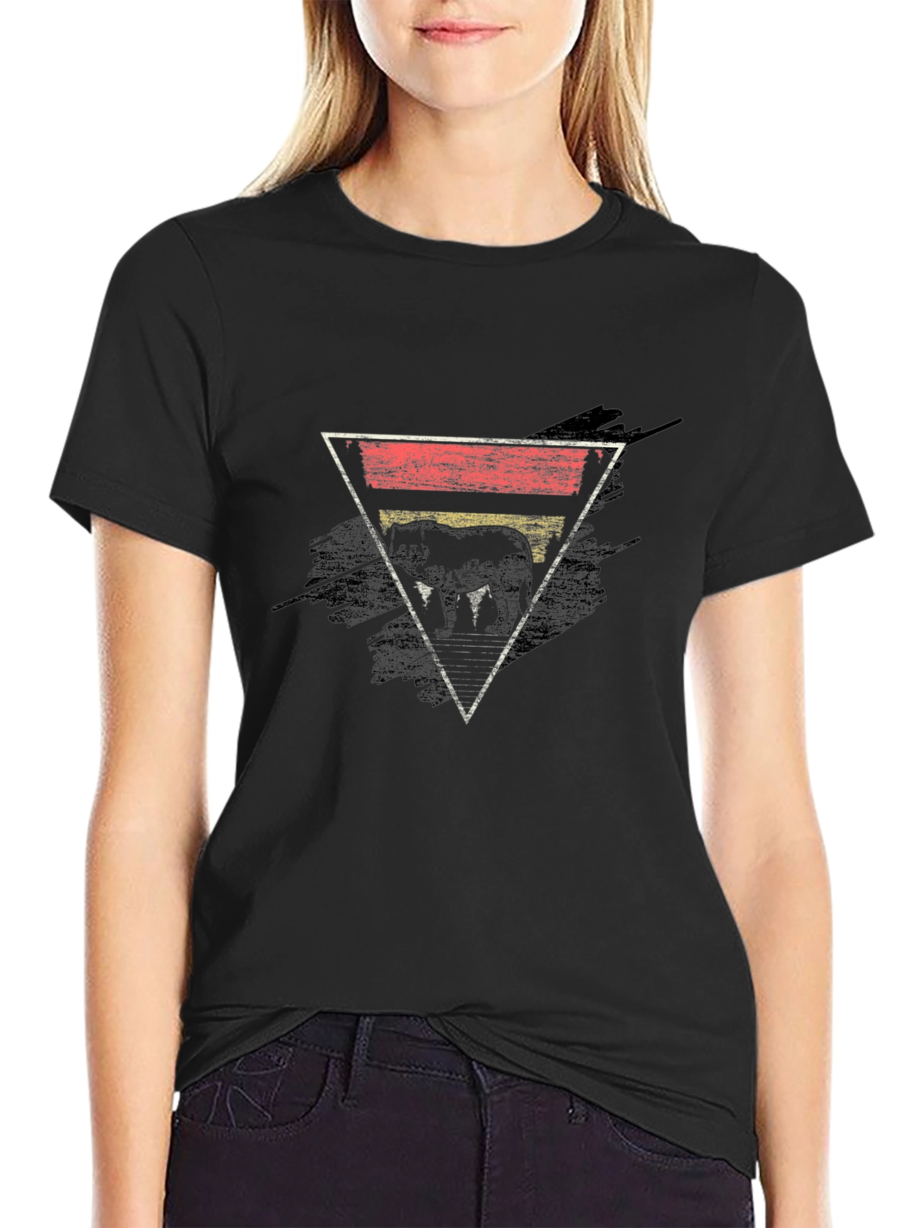 Retro Elephant Triangle Graphic Tee