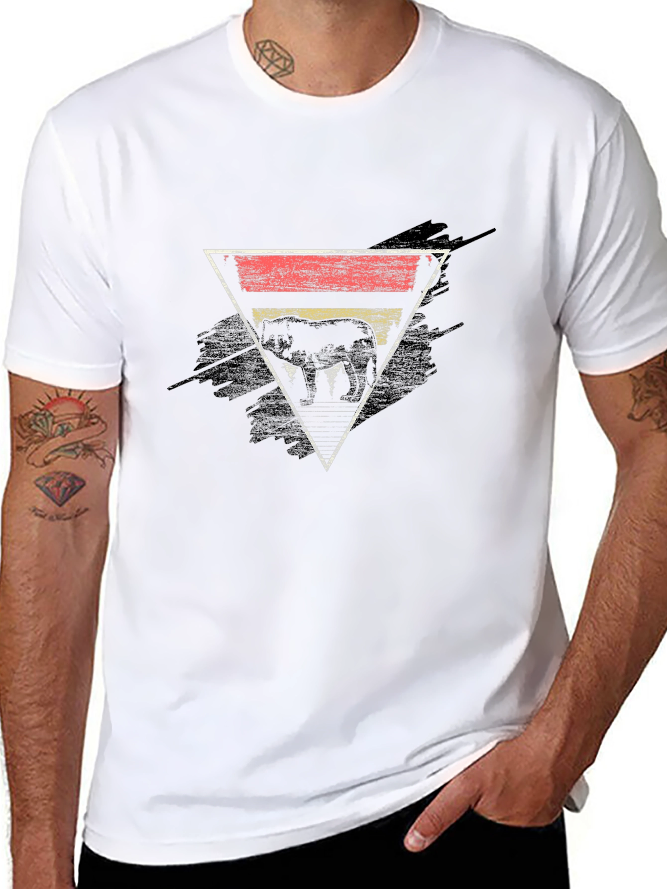 Retro Elephant Triangle Graphic Tee