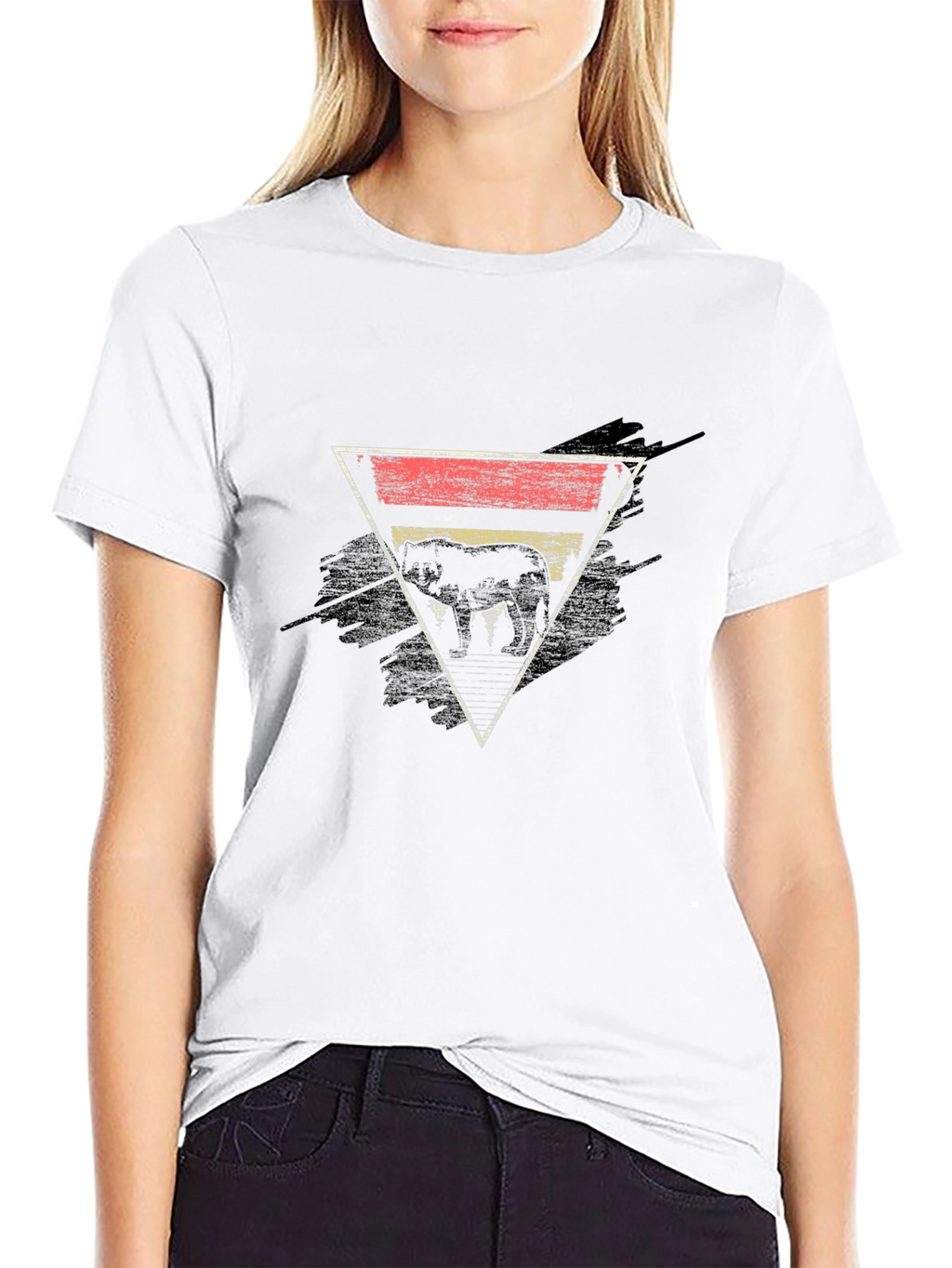 Retro Elephant Triangle Graphic Tee