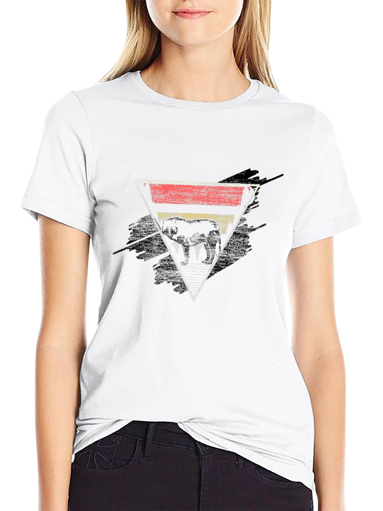 Retro Elephant Triangle Graphic Tee