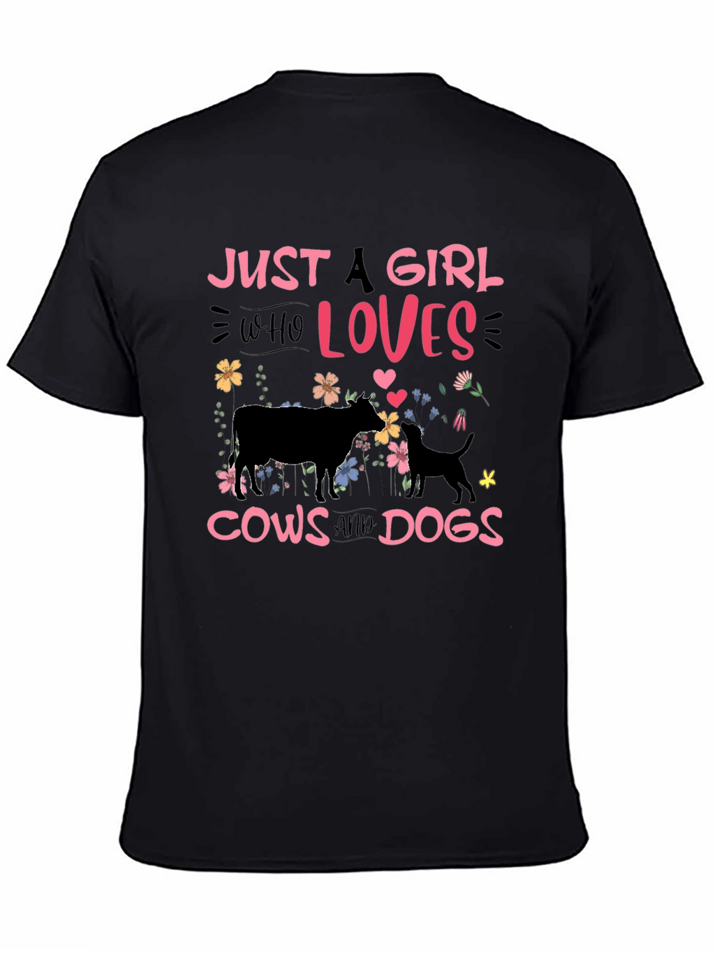 Just a Girl Who Loves Cows and Dogs T-Shirt