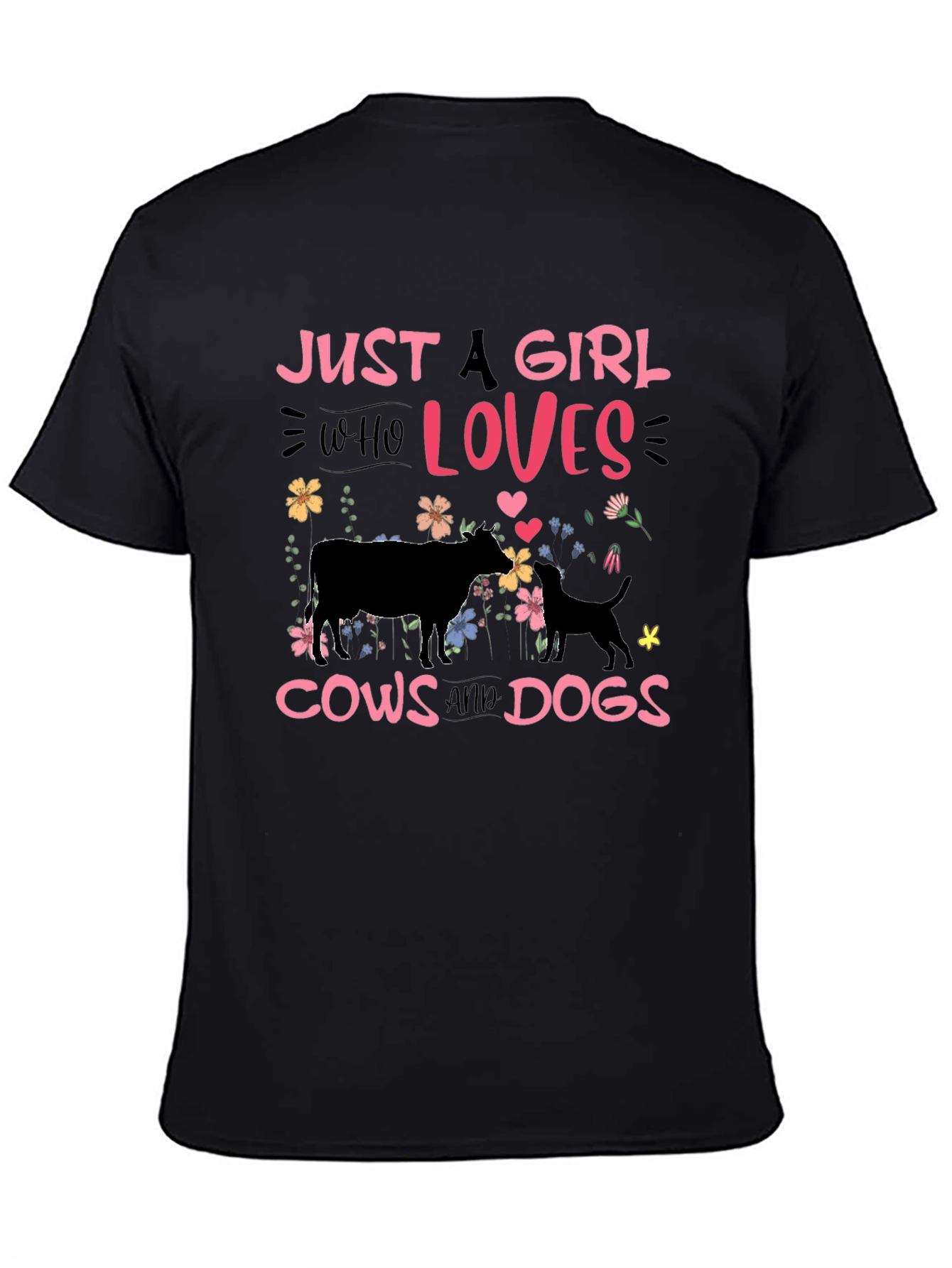 Just a Girl Who Loves Cows and Dogs T-Shirt