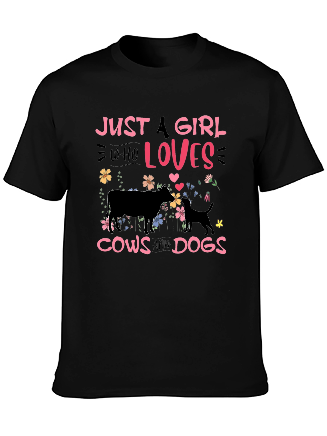Just a Girl Who Loves Cows and Dogs T-Shirt
