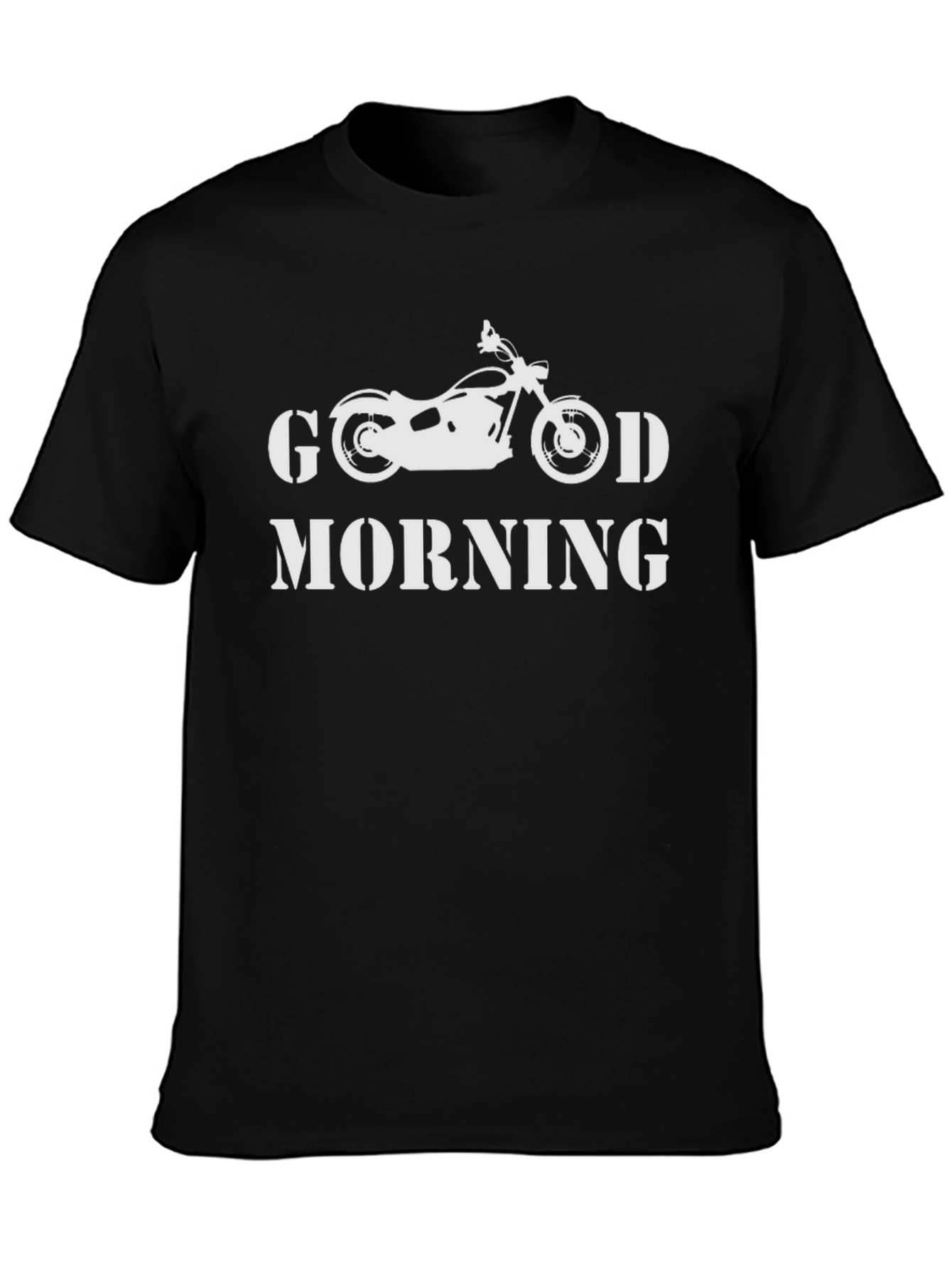 Good Morning Motorcycle Black T-Shirt