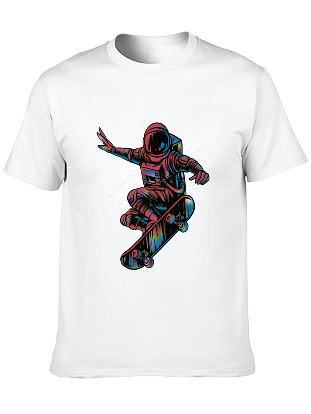 Skateboarding Astronaut Graphic Tee - Black