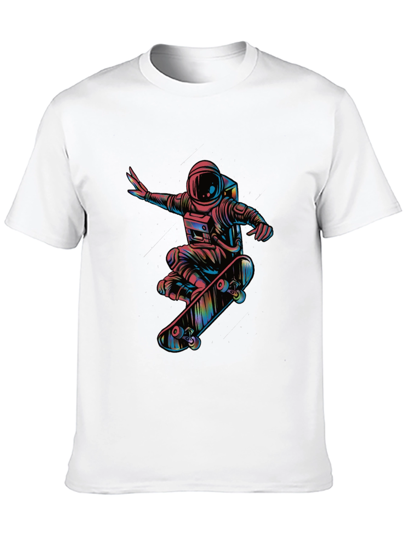 Skateboarding Astronaut Graphic Tee - Black