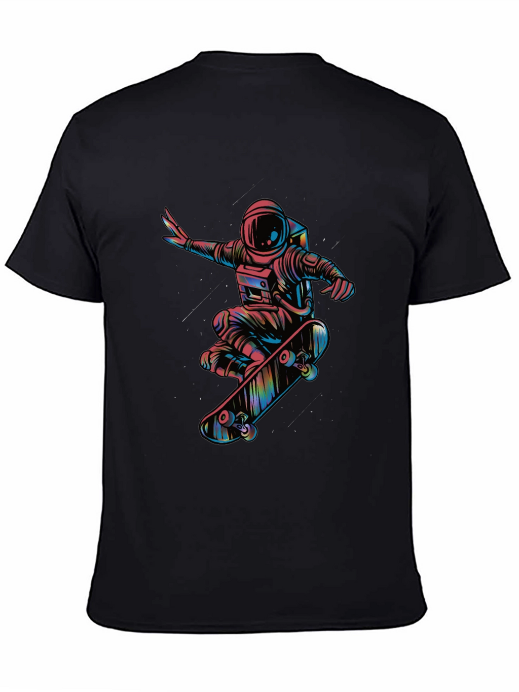 Skateboarding Astronaut Graphic Tee - Black