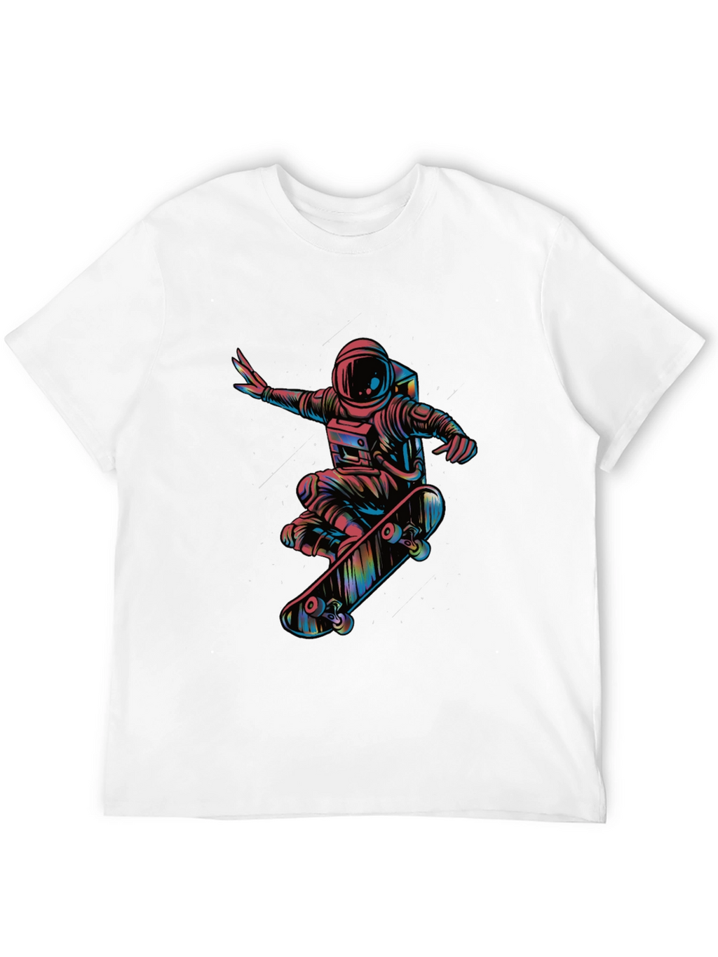 Skateboarding Astronaut Graphic Tee - Black