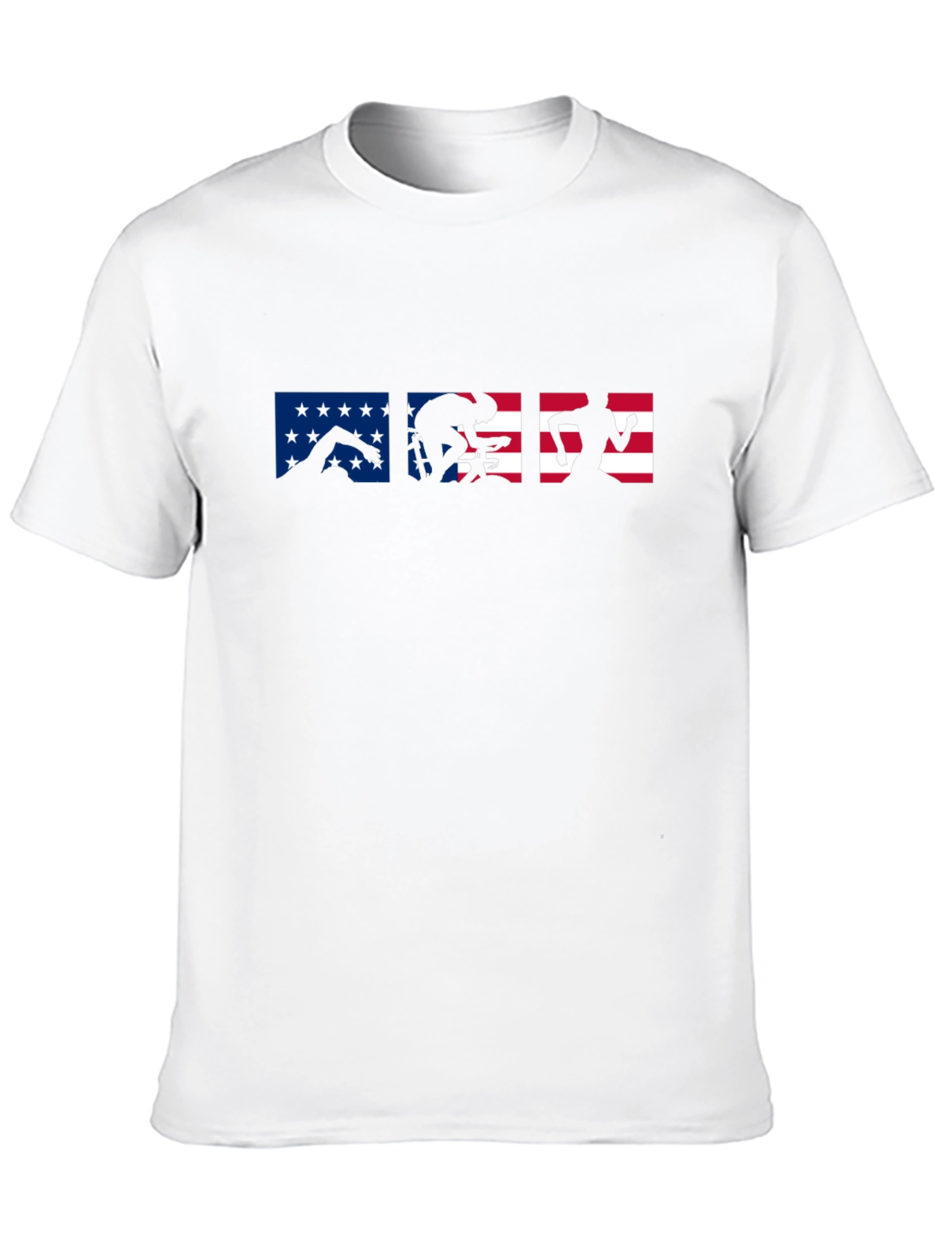 Triathlon USA Flag T-Shirt | Swim Bike Run